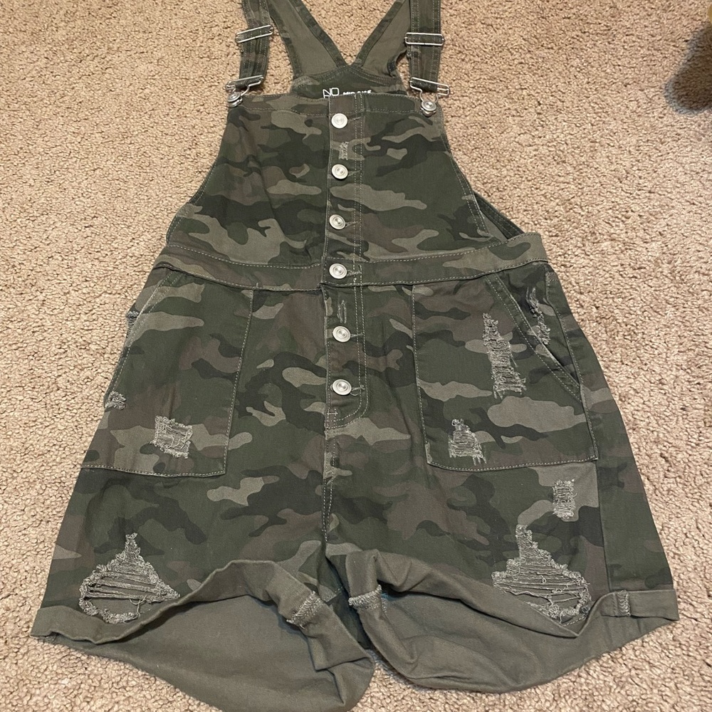 Distressed Camo Shortalls